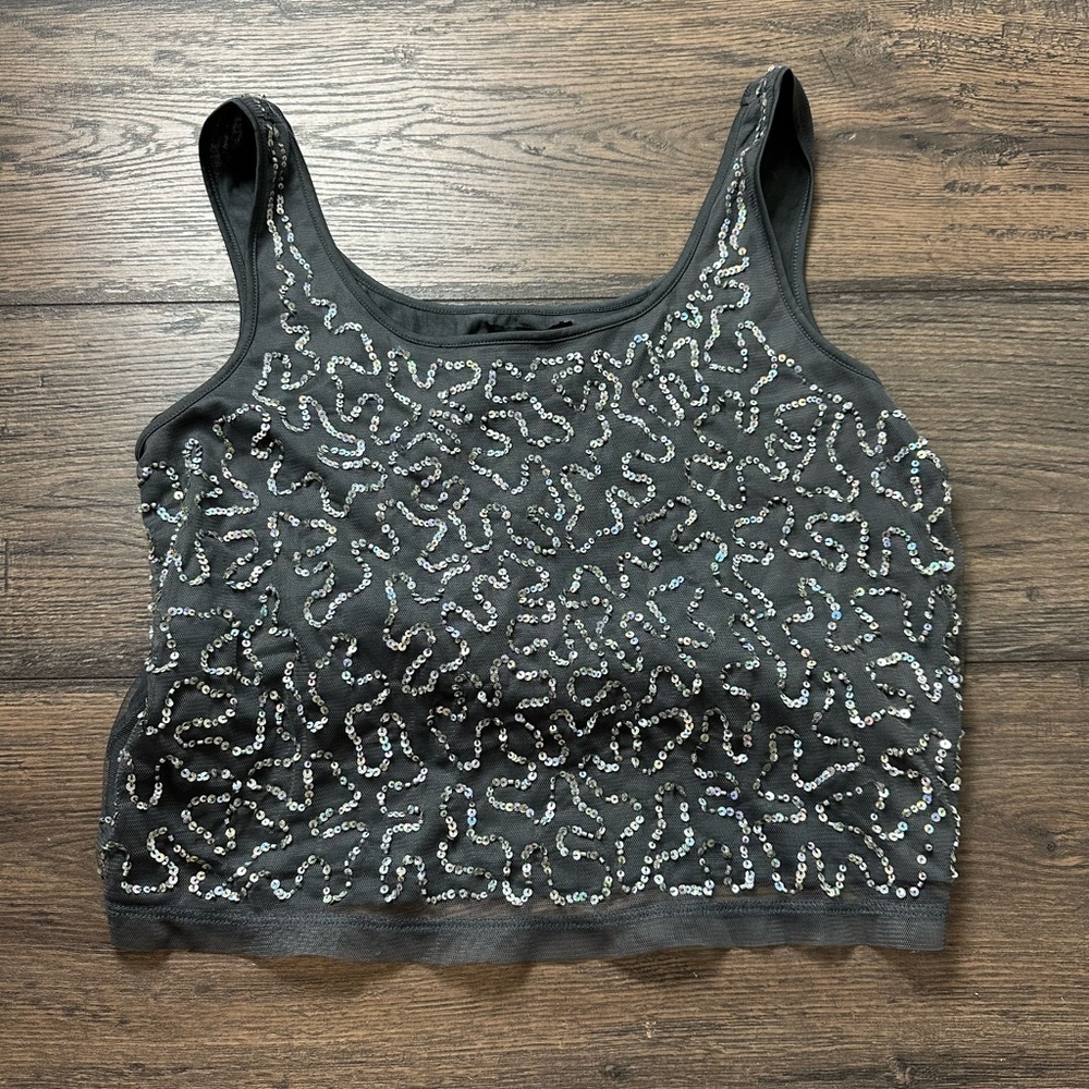 Forever 21 Black Sequin Tank Top